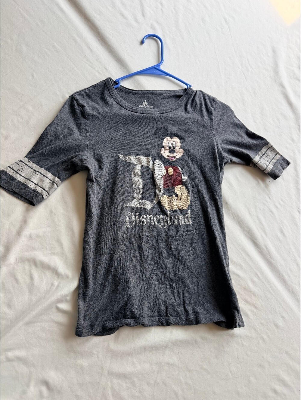 Disney Parks Mickey Mouse Disneyland Varsity Gray Shirt Size S